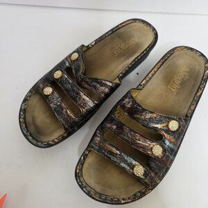 Alegria Fiona FIO-252 Metallic Adjustable Clog Sandals Size 40 EUR (US 9.5-10)